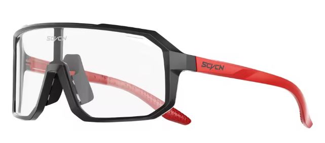 Solbrille med fotokrom linse sort/rød